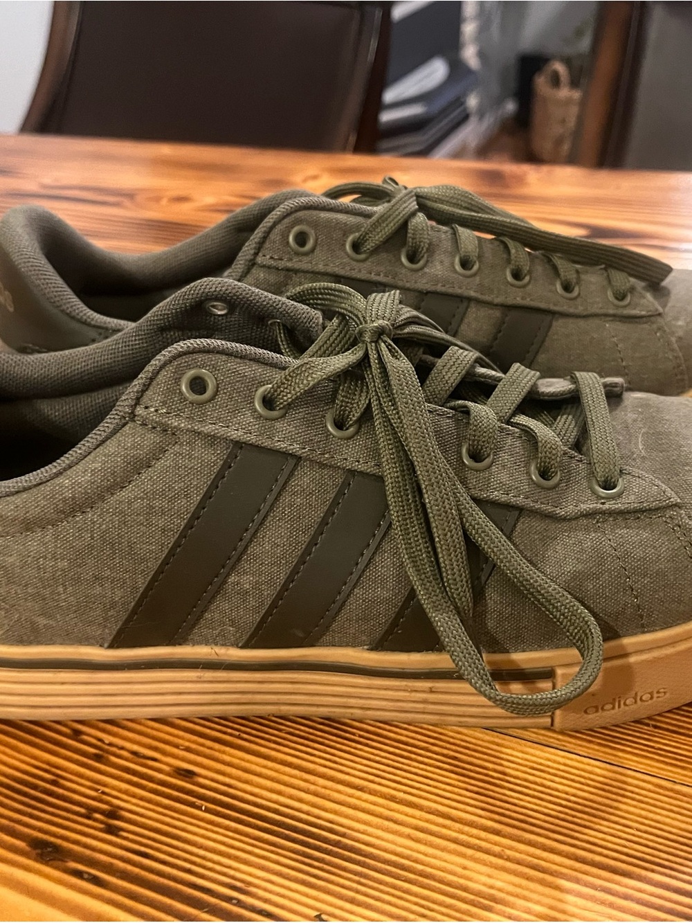 adidas Men's Olive/Khaki Low-Top Canvas Sneakers